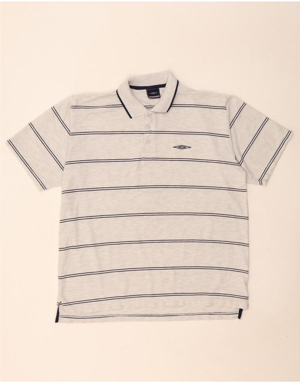 Мужская рубашка-поло Umbro XL, полиэстер в серую полоску