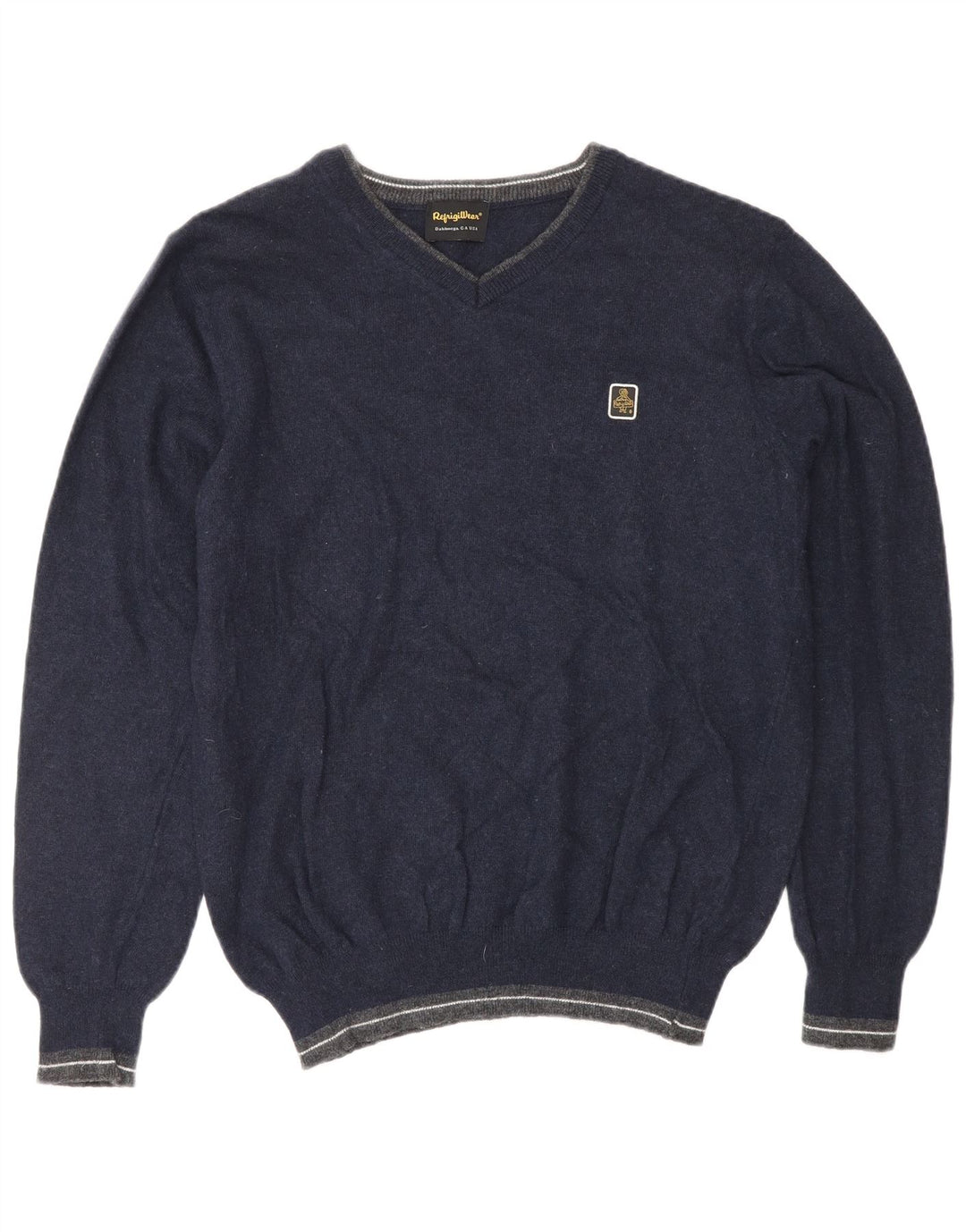 REFRIGIWEAR Женский джемпер с v-образным вырезом, Великобритания 16, большой темно-синий, шерсть