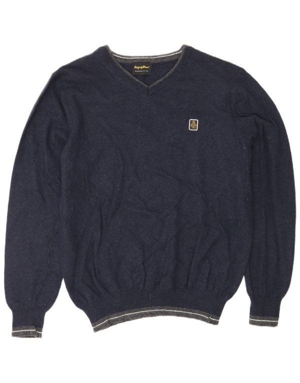 REFRIGIWEAR Женский джемпер с v-образным вырезом, Великобритания 16, большой темно-синий, шерсть