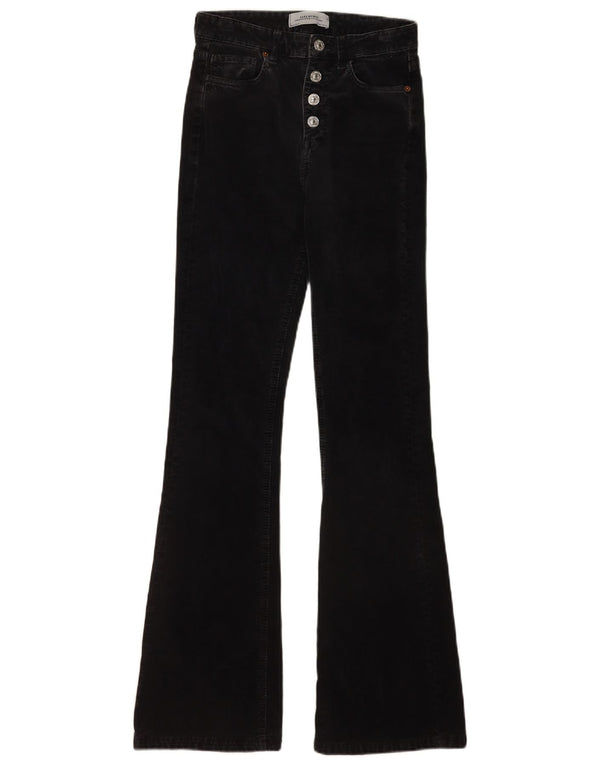 Женские вельветовые брюки-клеш Zara EU 34 2XS W24 L31, черные