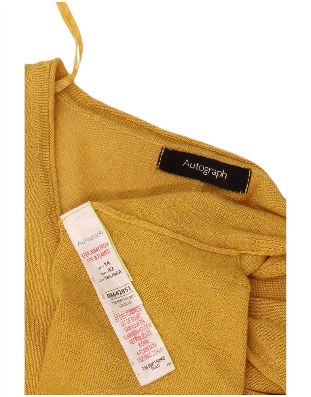 Женская укороченная блузка оверсайз Marks & Spencer с автографом, Великобритания 14, большой золотой