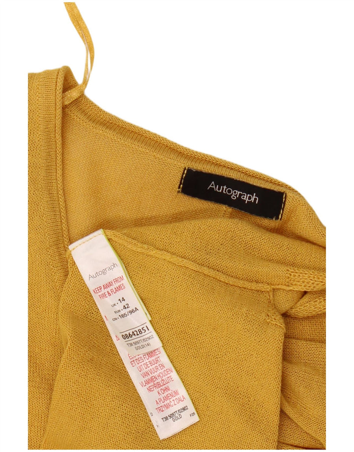 Женская укороченная блузка оверсайз Marks & Spencer с автографом, Великобритания 14, большой золотой