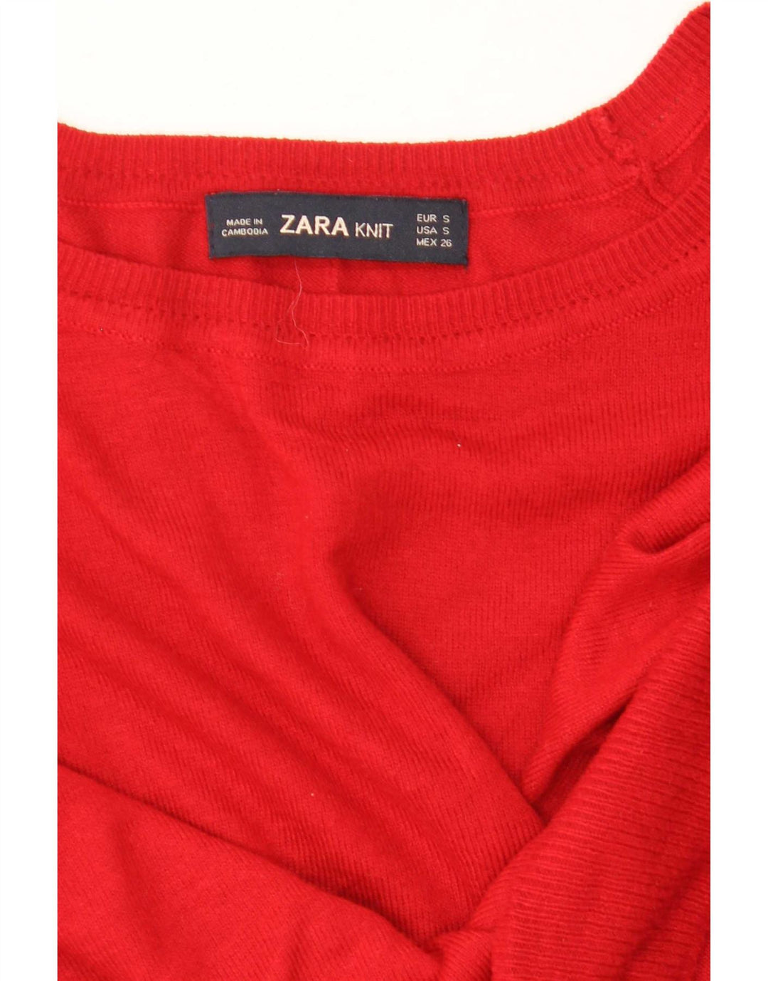 Женский свободный свитер с вырезом «лодочка» Zara UK 10, маленький красный