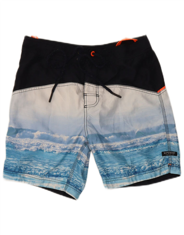 Мужские шорты для плавания Superdry Regular, синие, полиэстер, стандартный размер