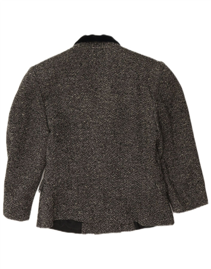 Винтажный женский двубортный пиджак с рукавом 3/4 IT 42 Средний серый