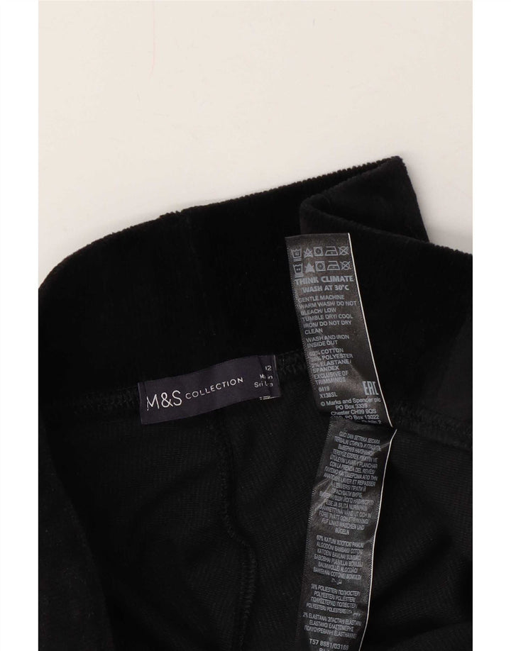 Женские леггинсы Marks & Spencer UK 12, средний черный хлопок