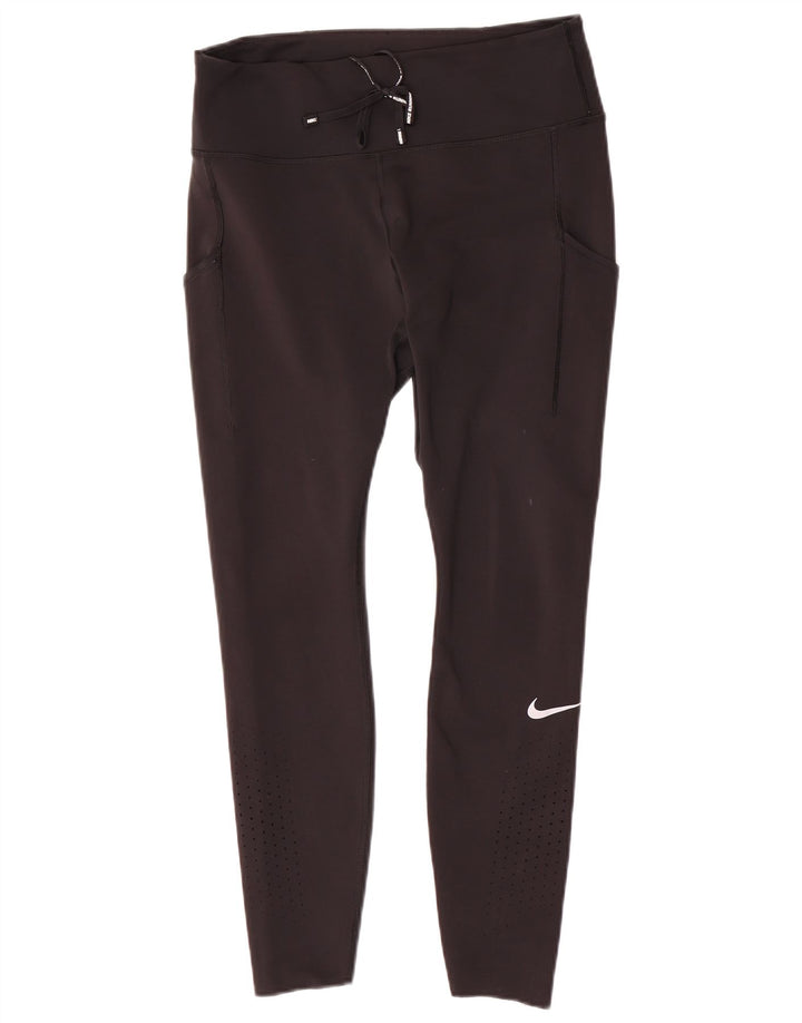 Женские леггинсы Nike Dri Fit UK 14, большие черные полиэстер