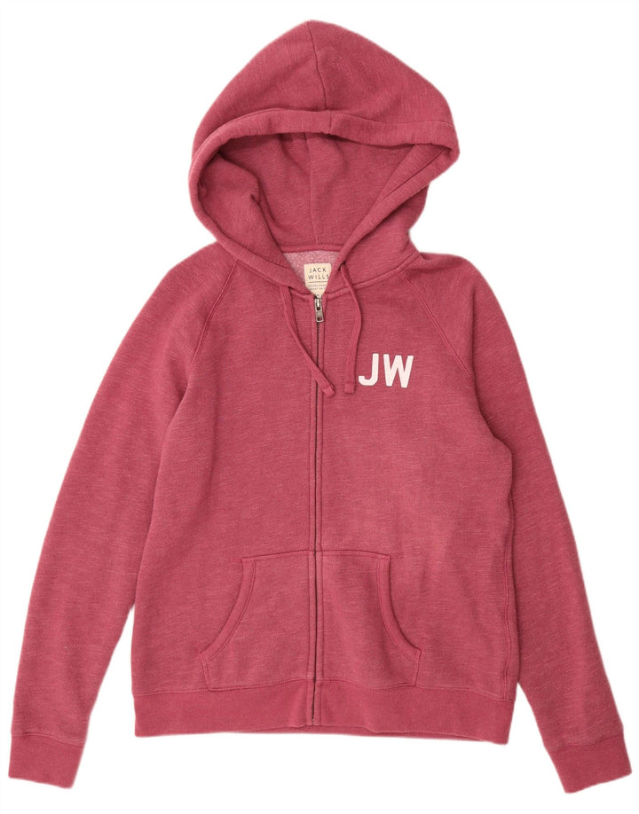 Женский свитер с капюшоном на молнии JACK WILLS UK 16, большой бордовый в крапинку