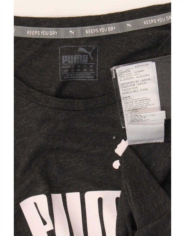 Женская футболка с рисунком Puma Top UK 14, средний серый полиэстер