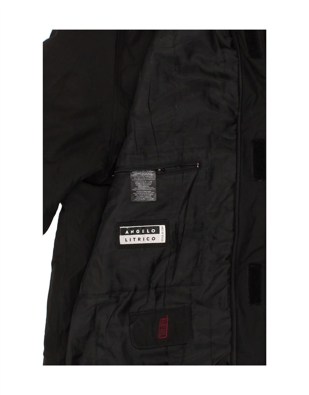 ANGELO LITRICO Mens Padded Jacket UK 38 Medium Black Polyester | Vintage Angelo Litrico | Thrift | Second-Hand Angelo Litrico | Used Clothing | Messina Hembry 