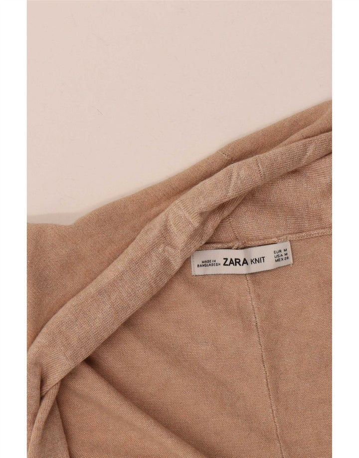 Женский удлиненный открытый кардиган Zara UK 14, средний бежевый