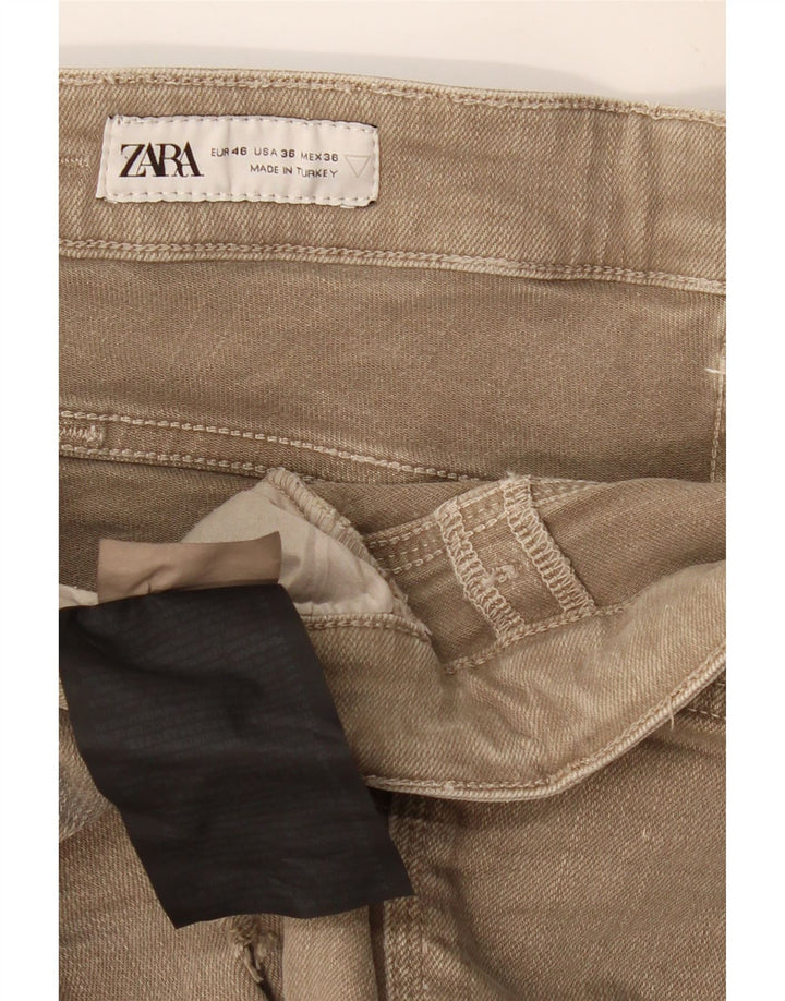 Мужские джинсовые шорты ZARA с потертостями EU 46 XL W36 Хаки