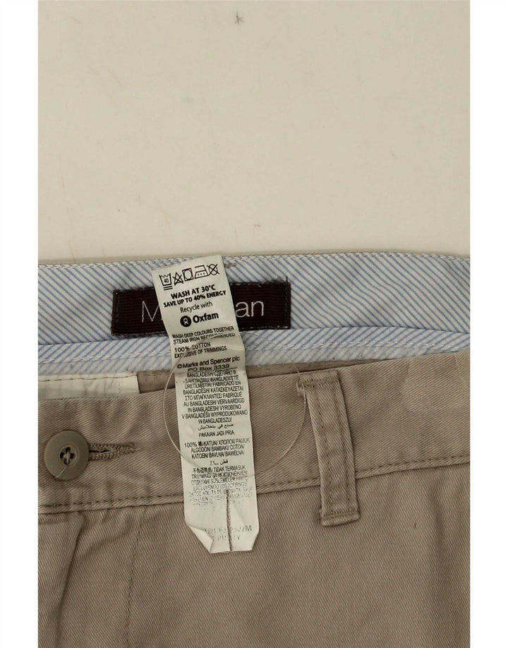 Мужские шорты чинос Marks & Spencer W34, большие, бежевые, хлопок