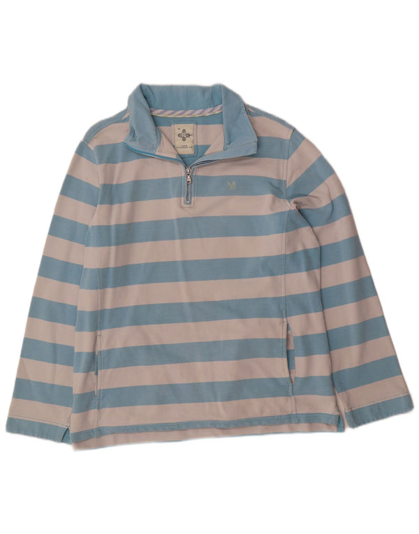 Crew Clothing Женский свитер с воротником на молнии, джемпер, Великобритания, 18 XL, в синюю полоску