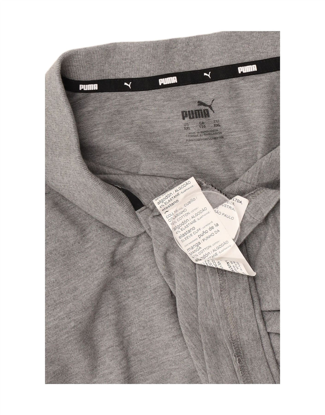 Мужская рубашка-поло Puma 2XL, серая, хлопок с крапинками