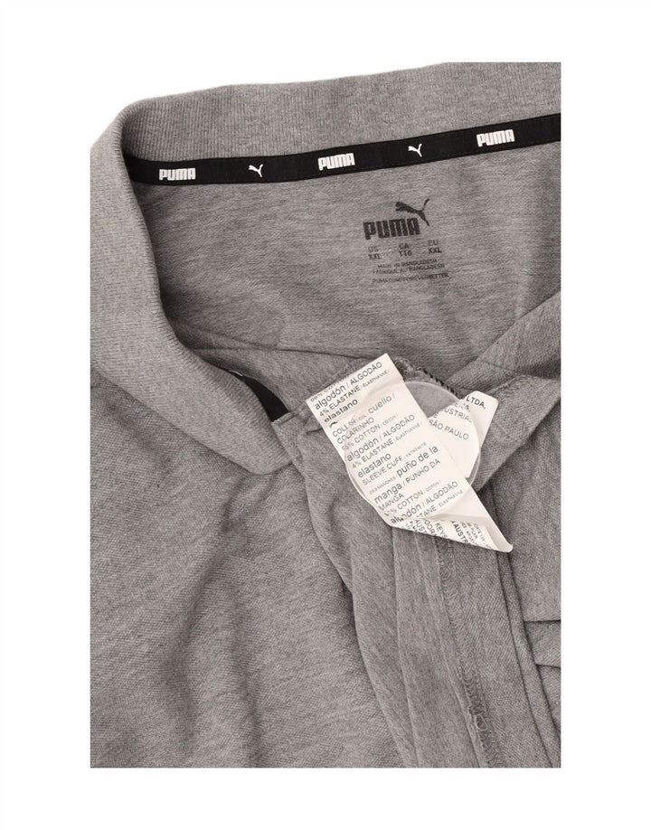 Мужская рубашка-поло Puma 2XL, серая, хлопок с крапинками