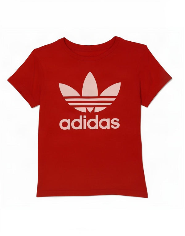 Футболка Adidas с рисунком для мальчиков 10–11 лет, красный хлопок