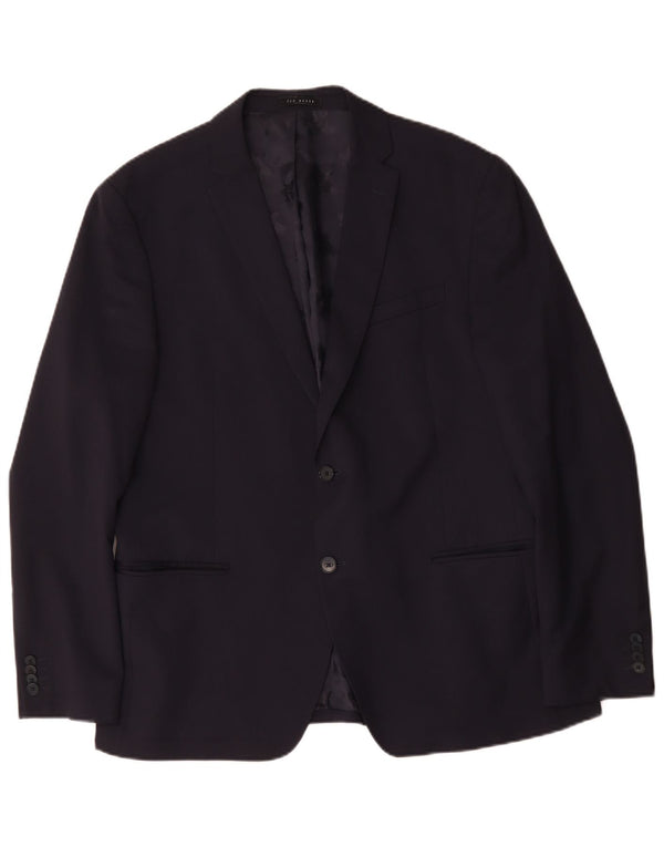 Ted Baker Mens 2 Button Slim Fit Blazer Jacket UK 44 2XL Navy Blue Wool