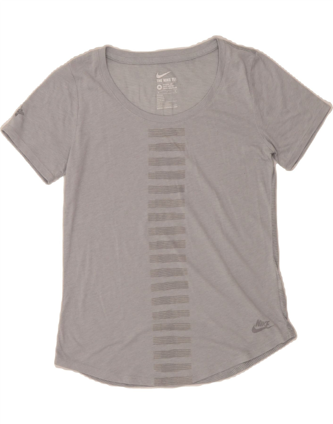 NIKE Womens Athletic Cut T-Shirt Top UK 12 Medium Grey Vintage Nike and Second-Hand Nike from Messina Hembry 
