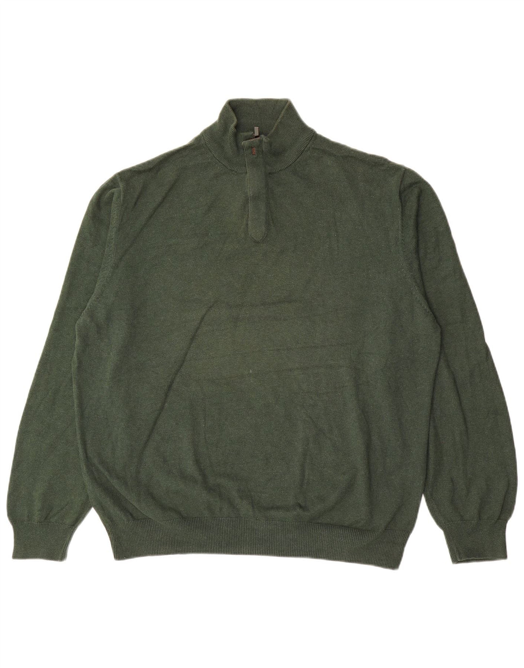 Мужской свитер Massimo Dutti с воротником на молнии 2XL, зеленый хлопок