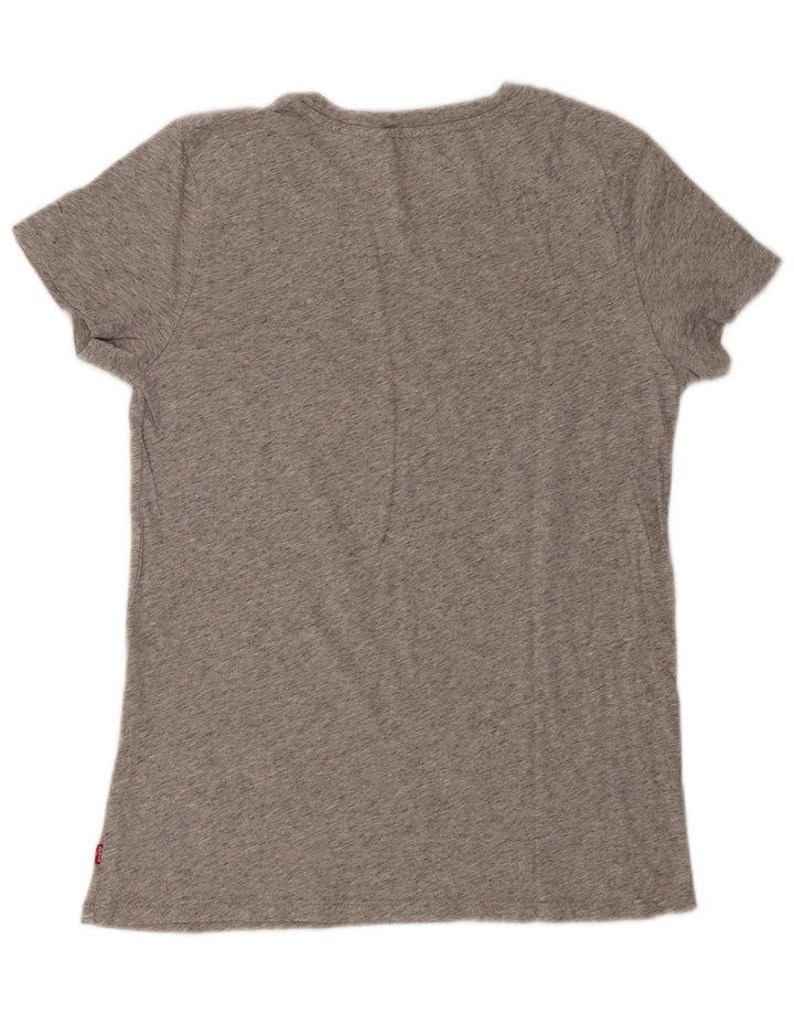 Женская футболка с рисунком Levi's Top UK 10, маленькая, серая, в крапинку