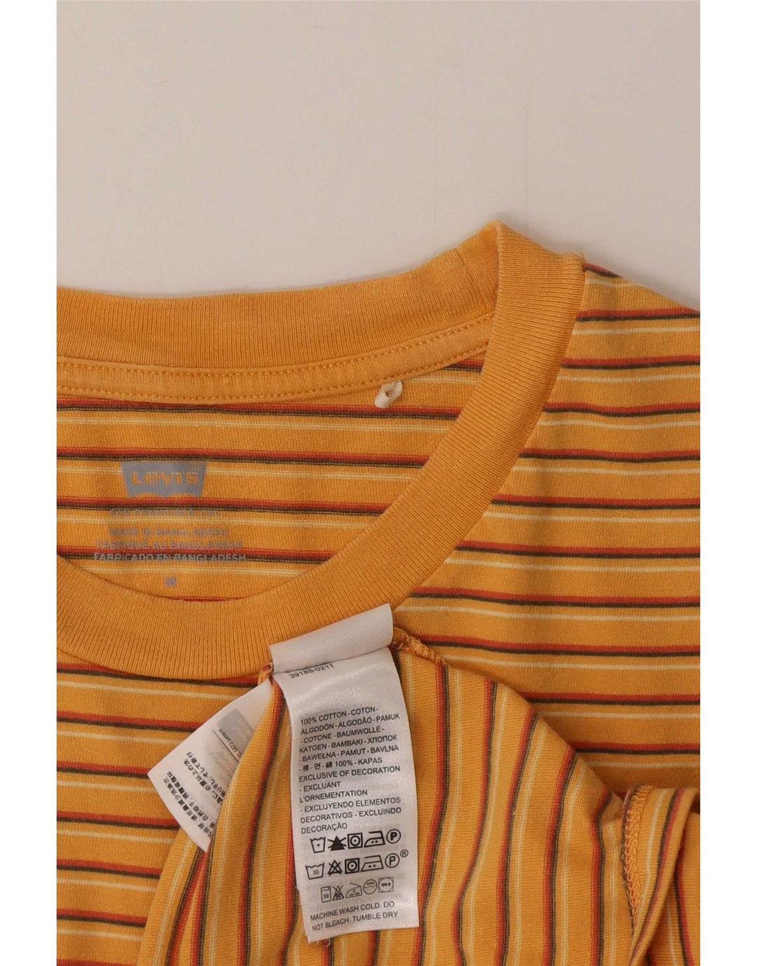 Женская футболка Levi's Top UK 12, хлопковая, средняя оранжевая полоска
