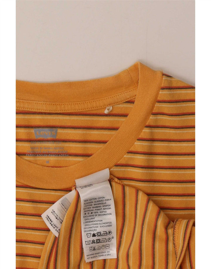 Женская футболка Levi's Top UK 12, хлопковая, средняя оранжевая полоска