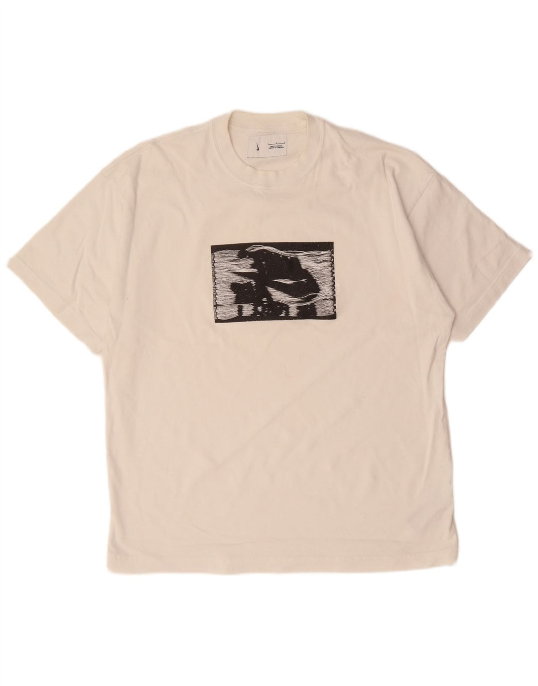 Мужская футболка с рисунком NIKE, большой размер, белый хлопок