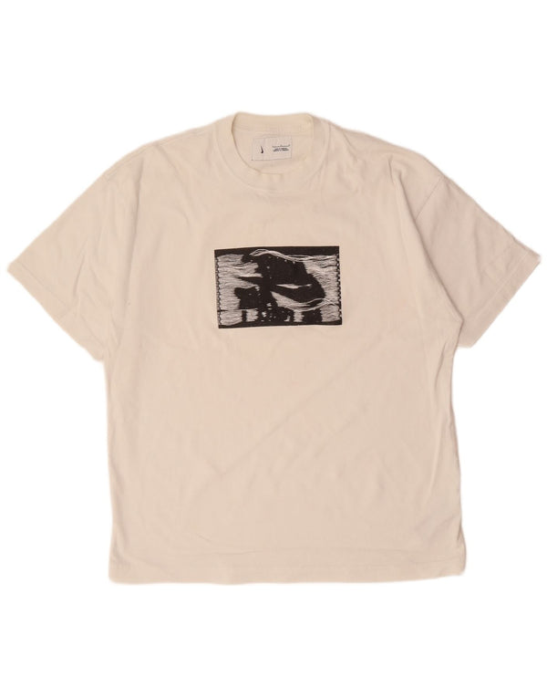 Мужская футболка с рисунком NIKE, большой размер, белый хлопок