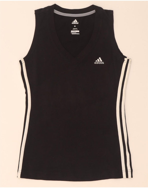 Adidas Womens Clima 365 Vest Top UK 12 Средний Черный Хлопок
