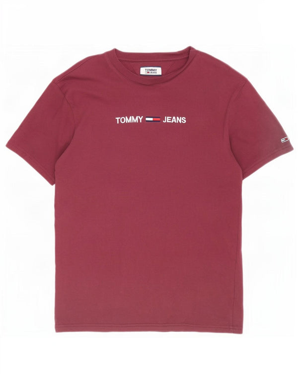 Мужская футболка с рисунком Tommy Hilfiger, средний бордовый хлопок, хлопок