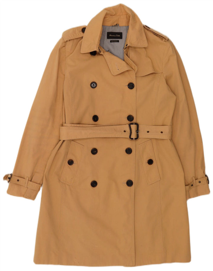 Женский тренч Massimo Dutti UK 14, большой размер, бежевый хлопок