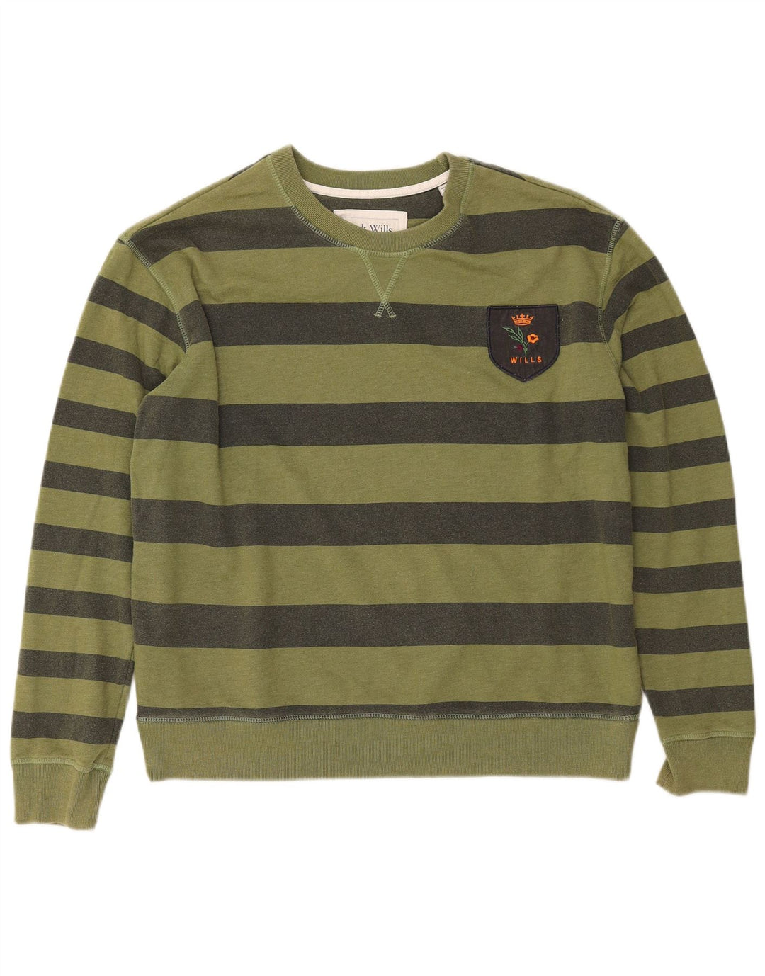 Женский джемпер оверсайз JACK WILLS UK 14, большой цвет хаки, в полоску