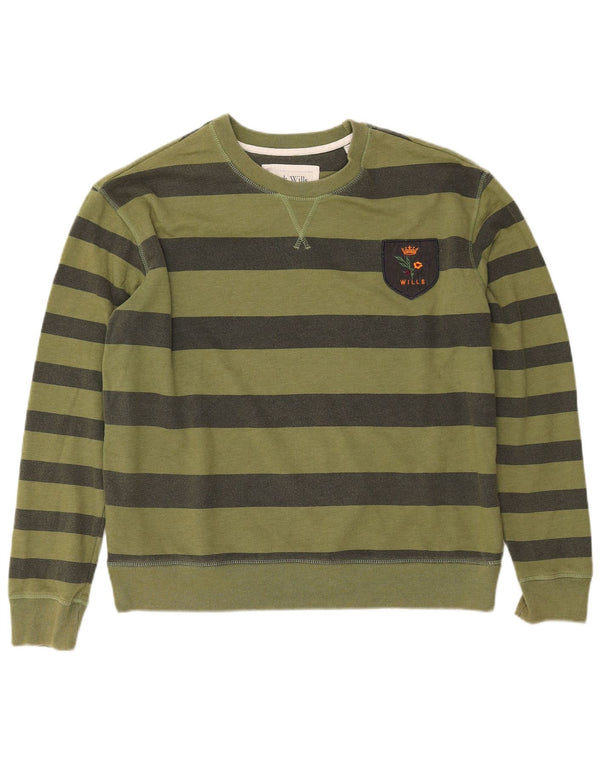 Женский джемпер оверсайз JACK WILLS UK 14, большой цвет хаки, в полоску