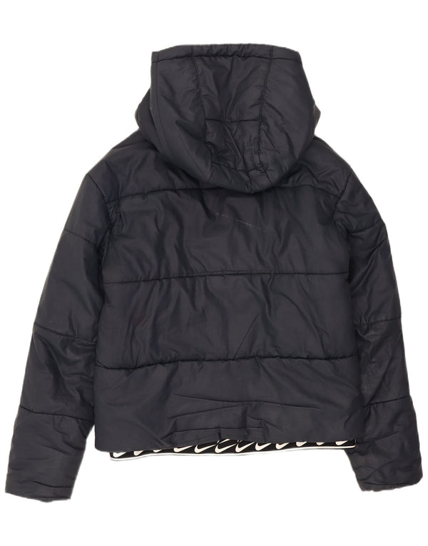 Женская утепленная куртка с капюшоном Nike UK 10, маленький черный полиэстер