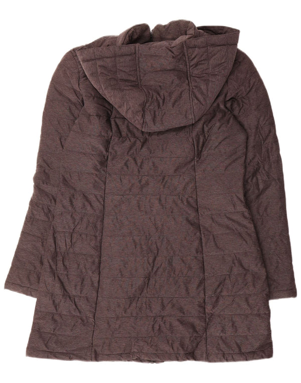 Женское стеганое пальто с капюшоном Nautica UK 10, маленький серый полиэстер