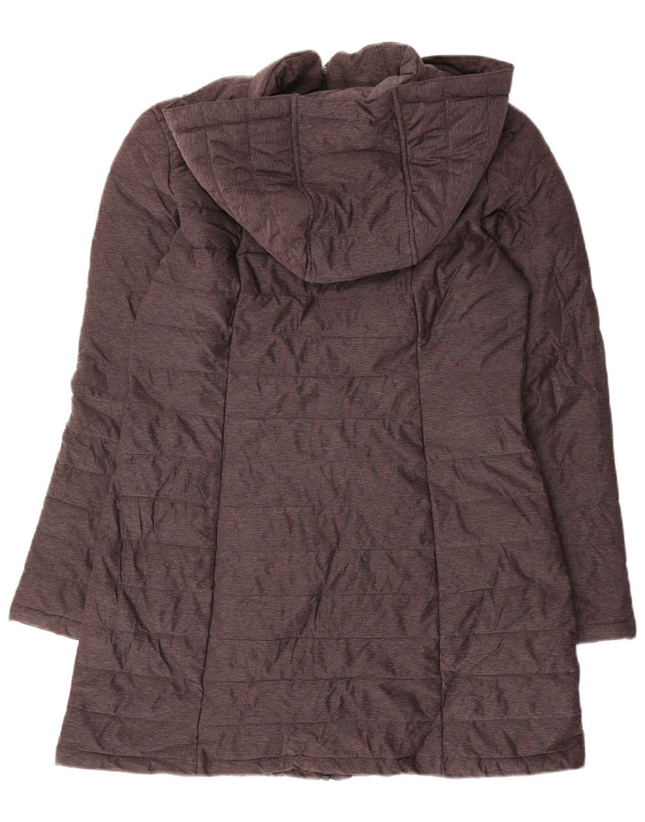 Женское стеганое пальто с капюшоном Nautica UK 10, маленький серый полиэстер
