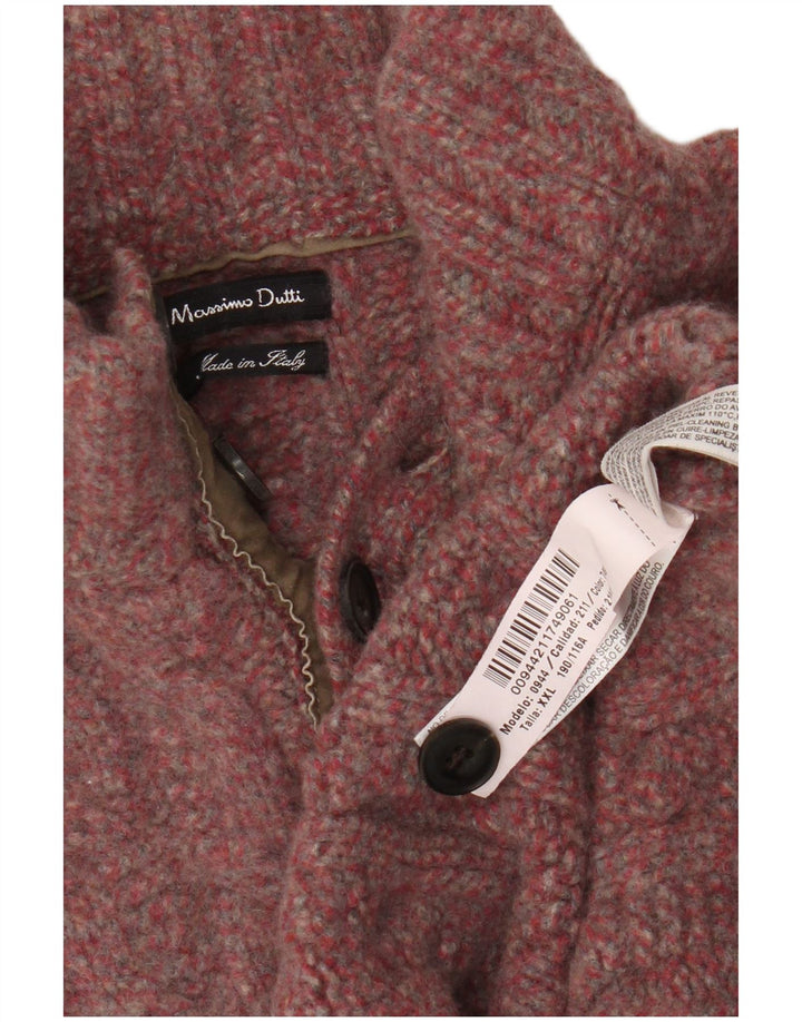 Женский джемпер Massimo Dutti с воротником на пуговицах, Великобритания 20 2XL, розовая шерсть