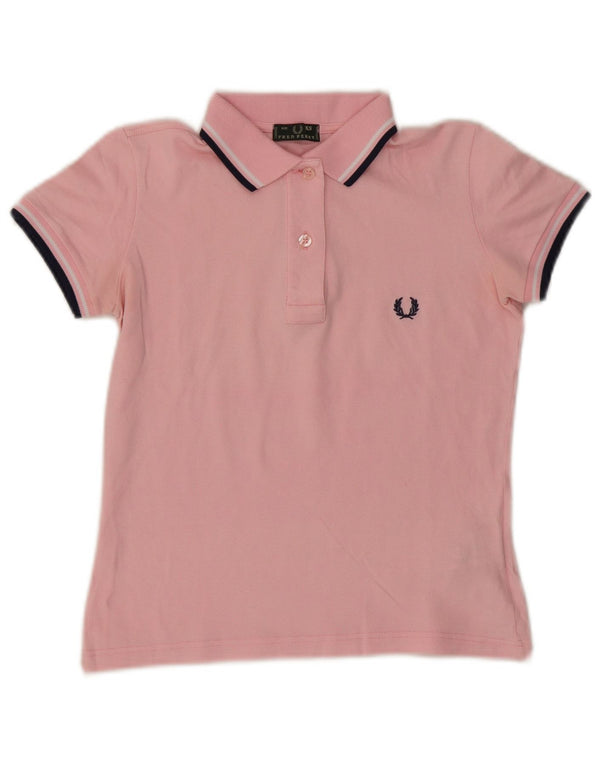 Женская укороченная рубашка-поло Fred Perry UK 6 XS, розовый хлопок
