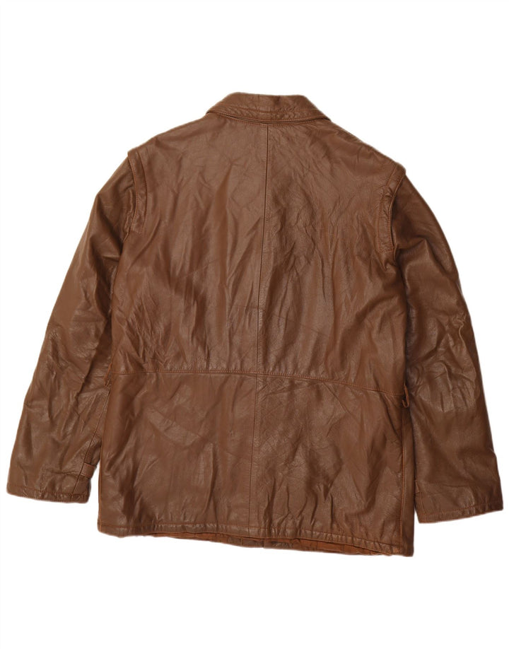 VINTAGE Мужская кожаная куртка IT 52 XL Коричневая