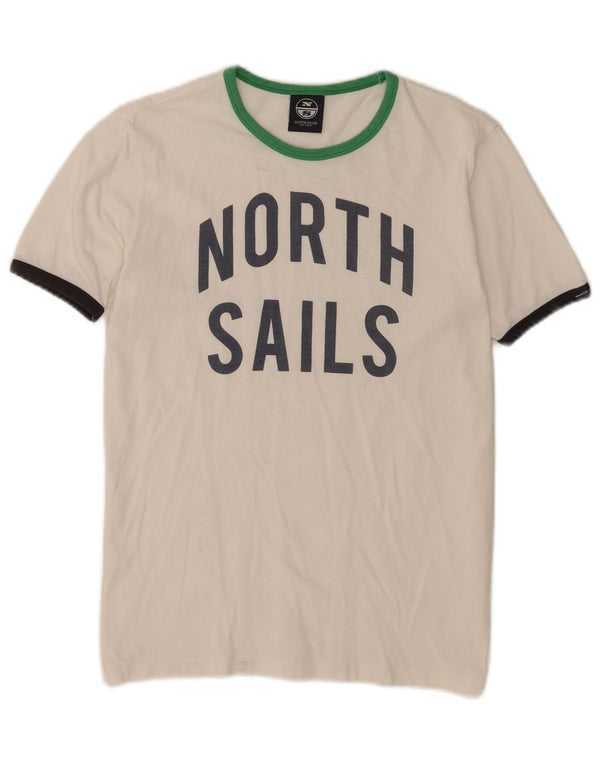 Футболка с рисунком North Sails для девочек, топ 13–14 лет, белая