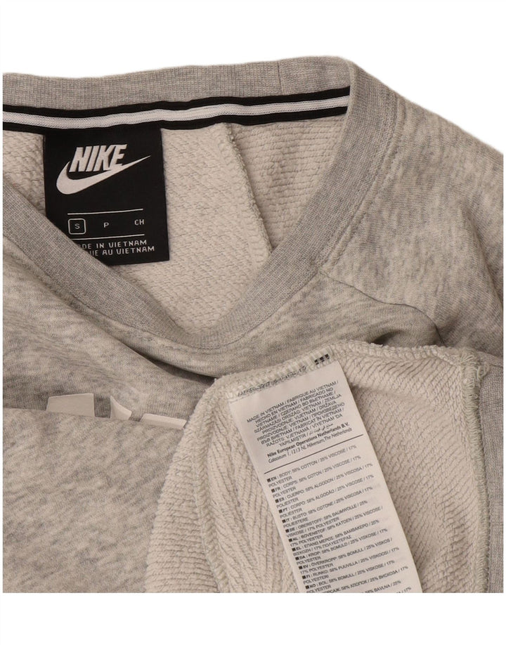 Женский джемпер большого размера с рисунком Nike UK 10, маленький серый хлопковый