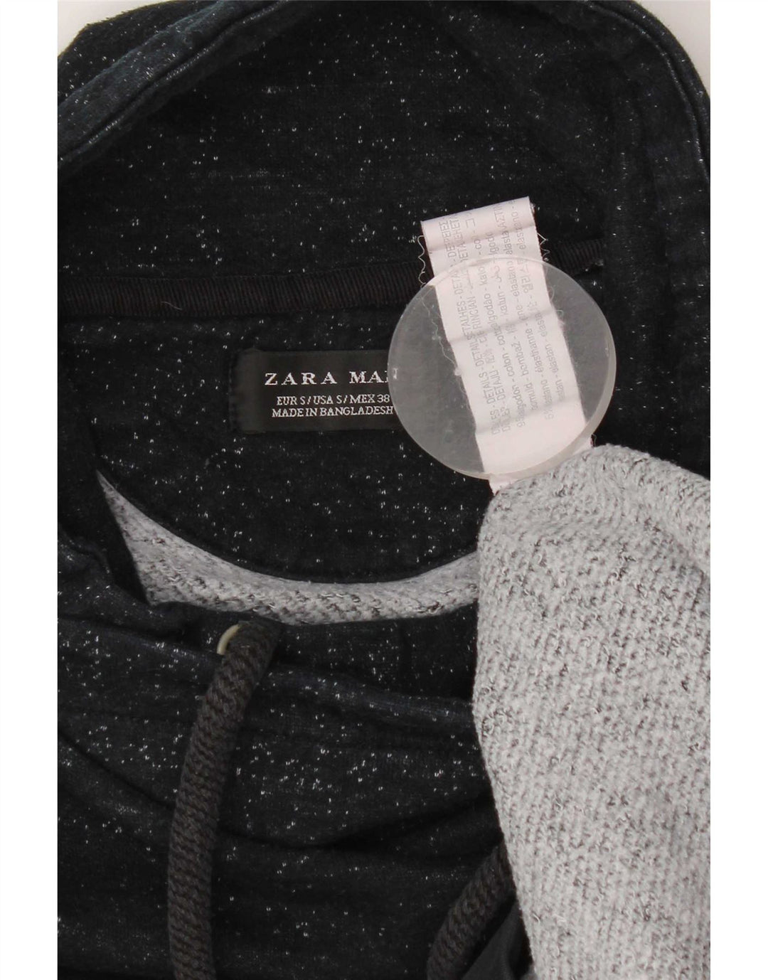 Мужской свитшот Zara, маленький хлопковый джемпер темно-синего цвета с крапинками