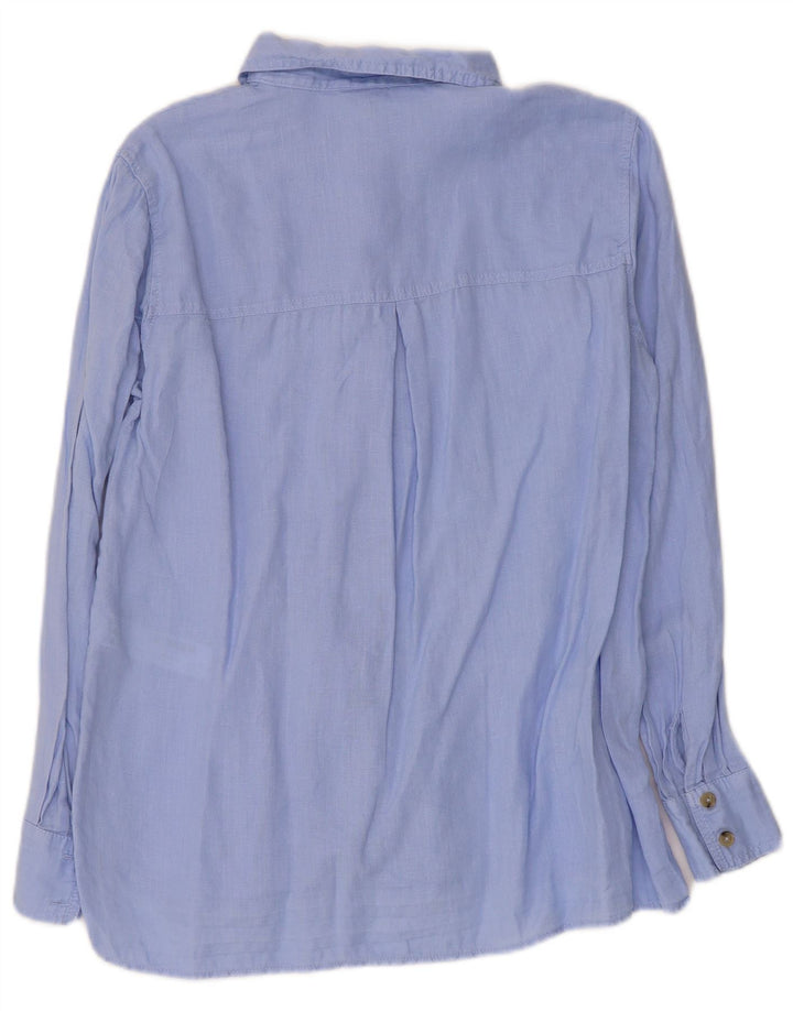 Рубашка женская Massimo Dutti EU 38, маленькая, синяя, льняная