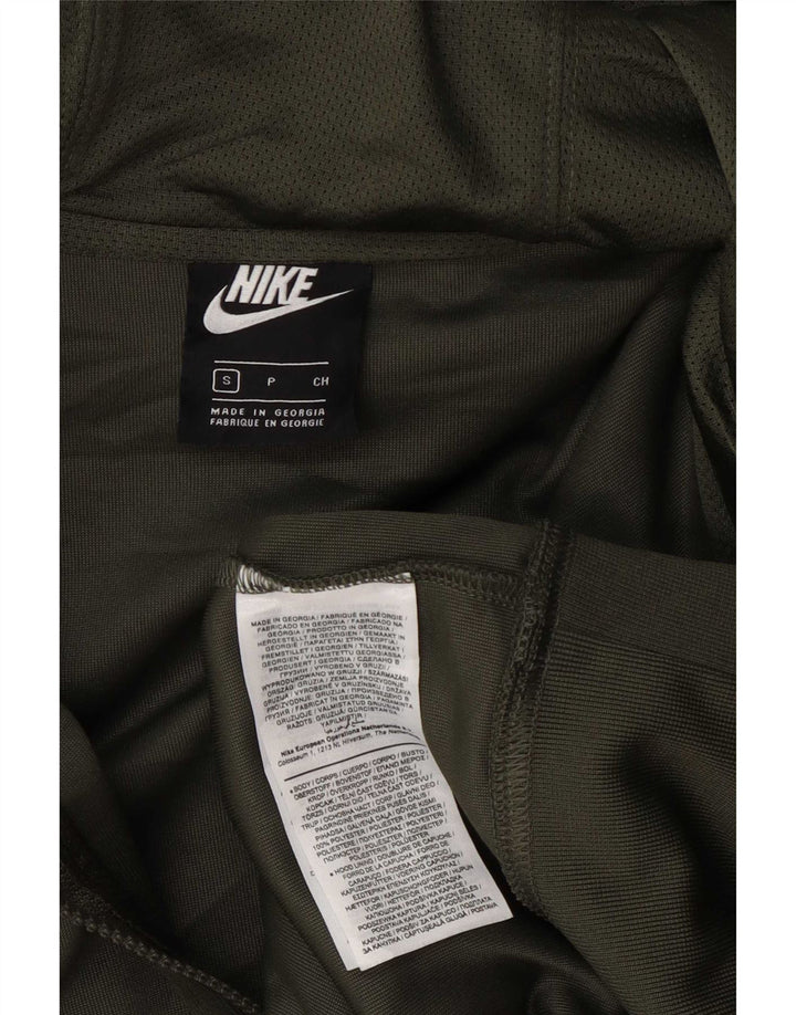 Мужской свитер с капюшоном на молнии Nike, маленький зеленый полиэстер