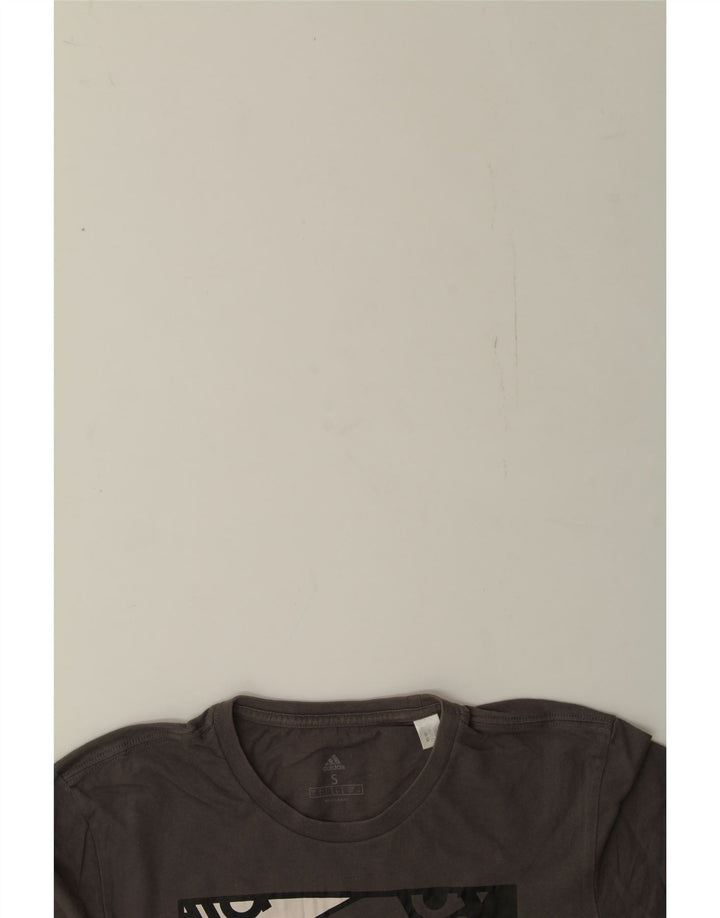 ADIDAS Mens Graphic T-Shirt Top Small Grey Cotton Vintage Adidas and Second-Hand Adidas from Messina Hembry 