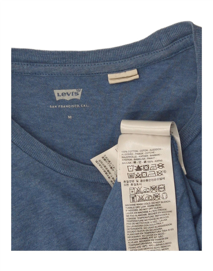 Женская футболка с рисунком Levi's Top UK 12, средний синий хлопок, хлопок