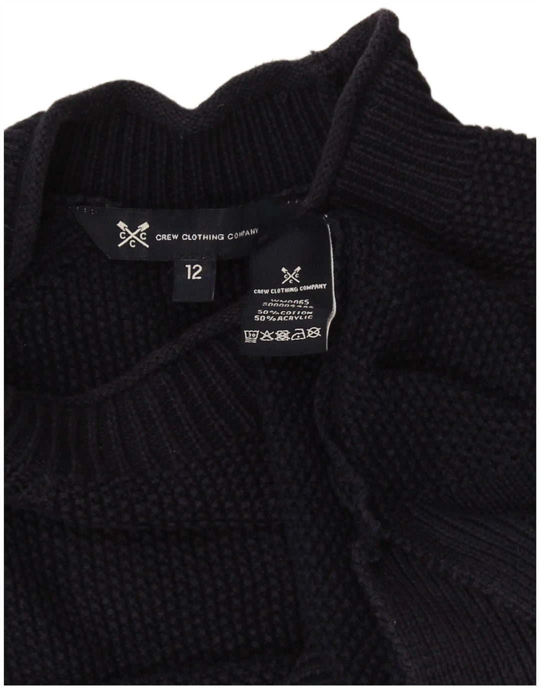 Crew Clothing Женский джемпер с высоким воротником, свитер UK 12, средний темно-синий