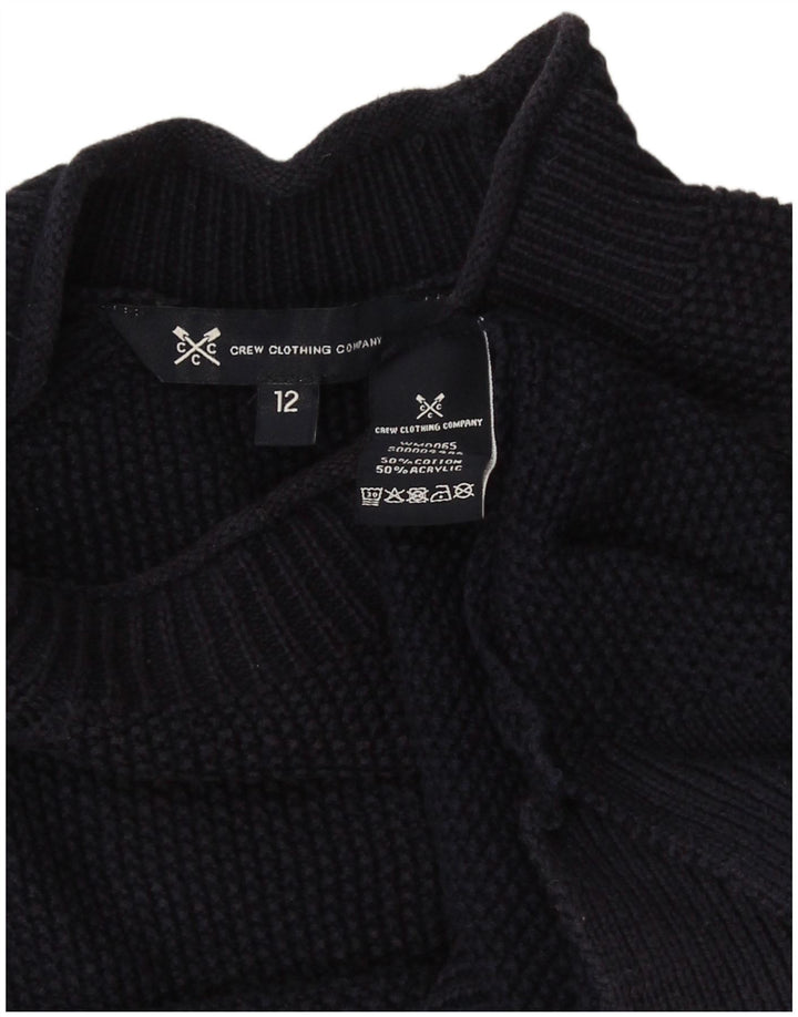 Crew Clothing Женский джемпер с высоким воротником, свитер UK 12, средний темно-синий
