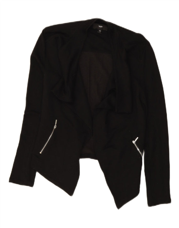 MOSSIMO Womens Open Blazer Jacket UK 6 XS Black Rayon Vintage Mossimo and Second-Hand Mossimo from Messina Hembry 